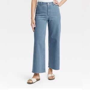 Universal Thread High Rise Sailor Wide Leg Ankle Jeans Light Wash 14R